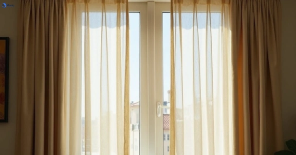 Dull dusty drapes in woolwich-nsw before professional cleaning